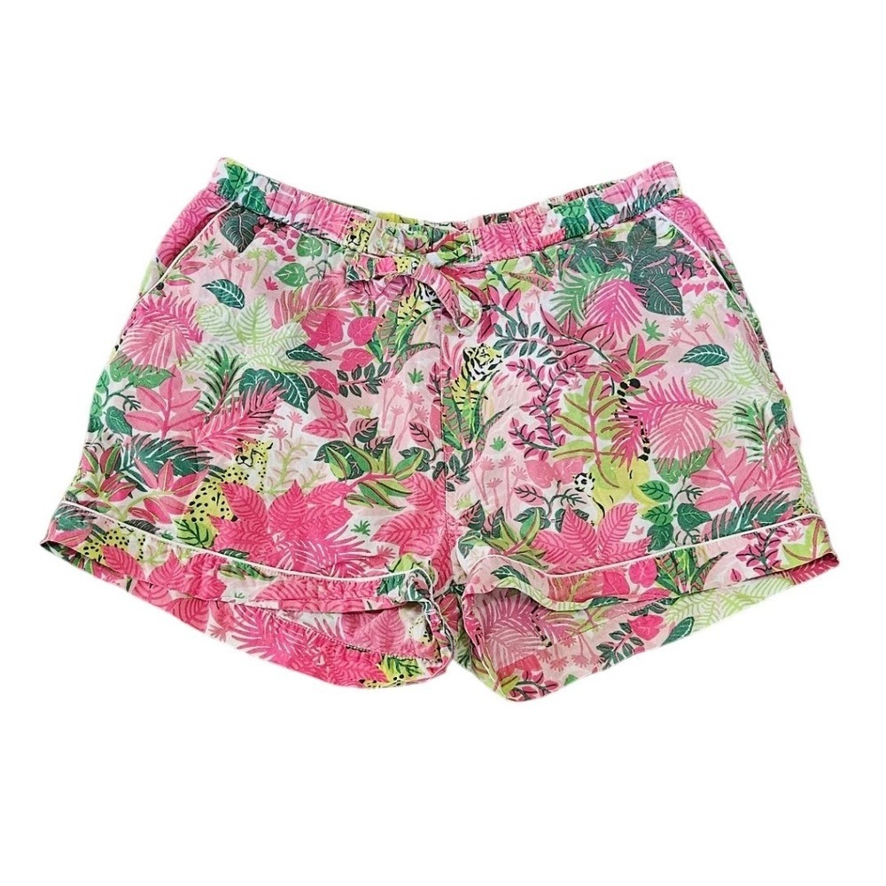 Printfresh Anthropologie Pajama Shorts Women Small Organic Cotton Jungle Print